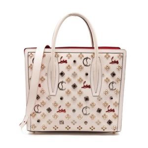 Christian Louboutin White Tote with Gold Accents